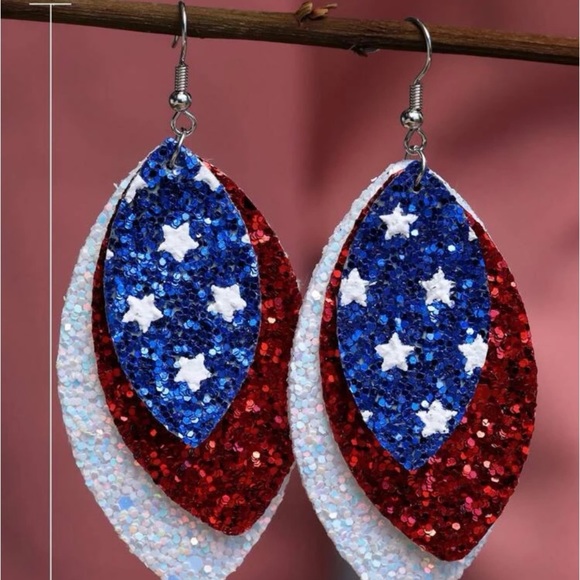 New star pattern drop earrings - Picture 5 of 5